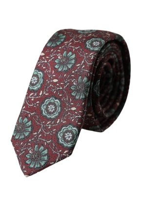 Maroon Floral 100% Silk Adjustable Men Tie