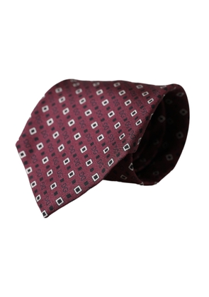 Maroon Silk Branded Logo Adjustable Men Tie