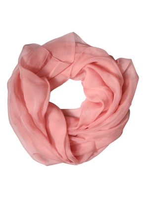 Pink Silk Rectangle Women Wrap Shawl Scarf
