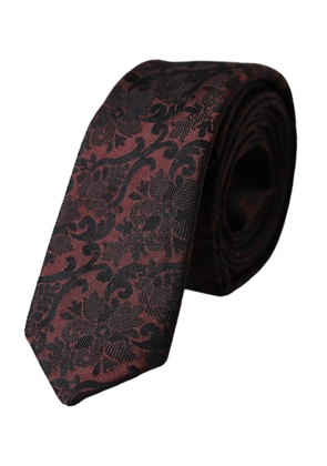 Maroon Floral Fantasy Silk Adjustable Men Tie