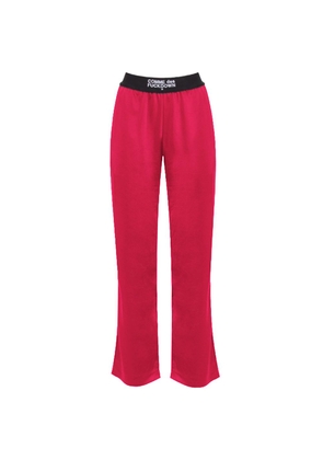 Fuchsia Polyester Jeans & Pant - S