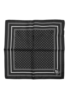 Black White Polka Dot Men Foulard Scarf