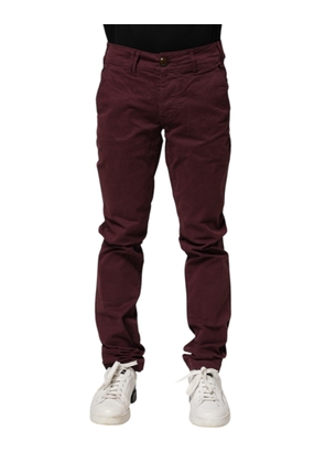 Maroon Cotton Stretch Skinny Fit Men Denim Jeans - W30