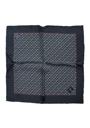 Blue Cocktail Silk Square Foulard Scarf