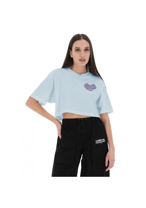 Blue Cotton Tops & T-Shirt - S