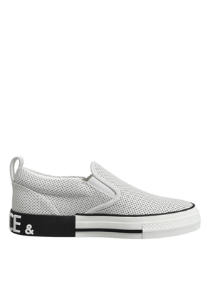 White Dotted Leather Slip On Men Sneakers Shoes - EU39/US6