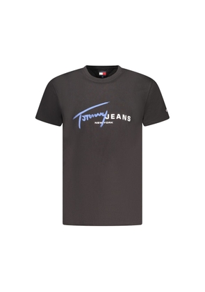 Black Cotton Men T-Shirt - S