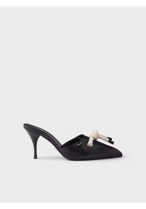 Black Nappa Leather Rope Detail  Sandals - EU35/US5