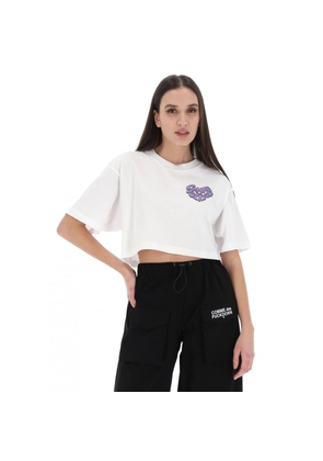 White Cotton Women T-Shirt - S