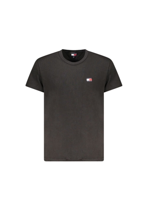 Black Cotton Men T-Shirt - S