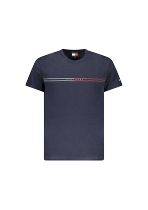 Blue Cotton Men T-Shirt - S