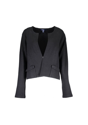 Black Wool Women Cardigan - XXL