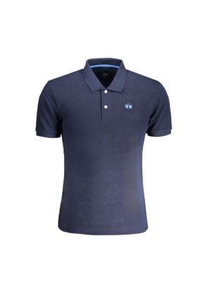 Blue Cotton Polo Shirt - S