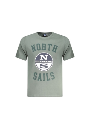 Green Cotton Men T-Shirt - S