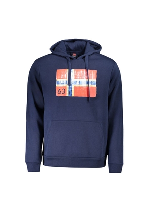 Blue Cotton Mens Hoodie - XL