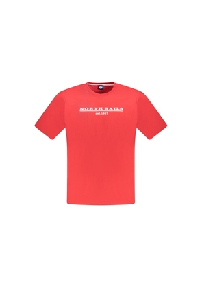 Red Cotton Men T-Shirt - S