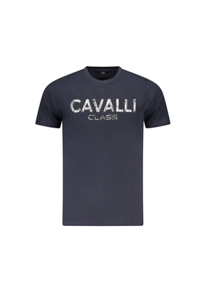 Blue Cotton Men T-Shirt - M