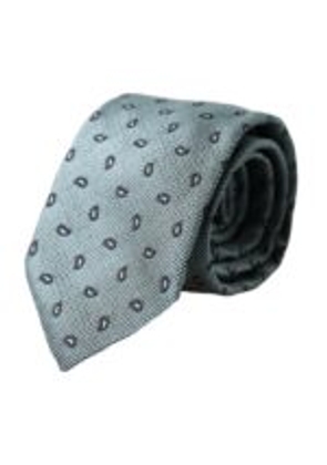 Green 100% Silk Patterned Adjustable Men Tie