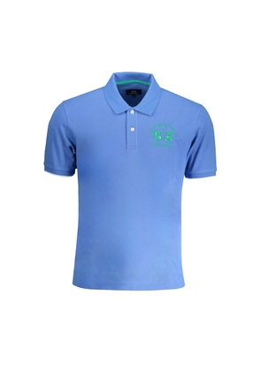 Light Blue Cotton Men Polo Shirt - S