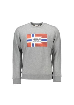 Gray Cotton Sweater - L