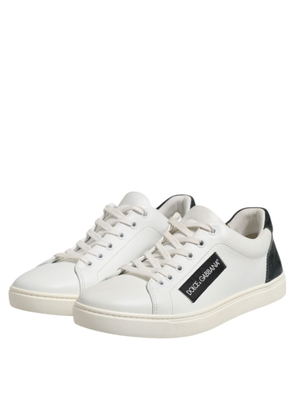 White Black Leather Lace Up Men Sneakers Shoes - EU39/US6