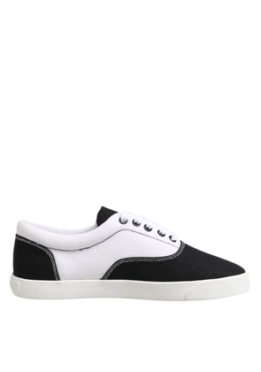 Black Cotton Canvas Lace Up Men Sneakers Shoes - EU39/US6