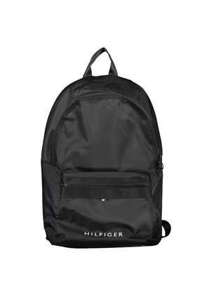 Black Polyester Men Backpack