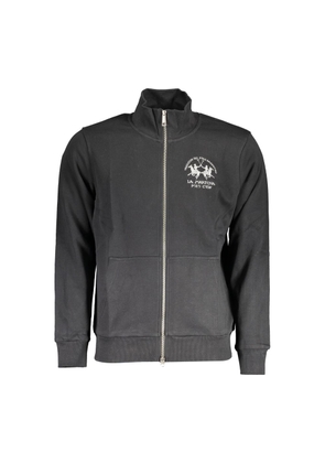 Black Cotton Men Sweater - M