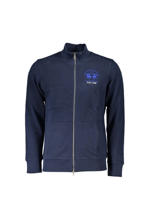 Blue Cotton Men Sweater - M