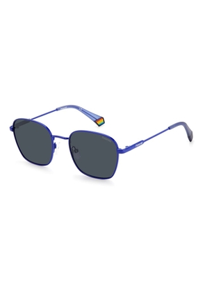 Blue Stainless Steel Sunglasses