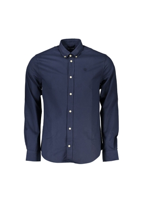 Blue Cotton Men Shirt - S