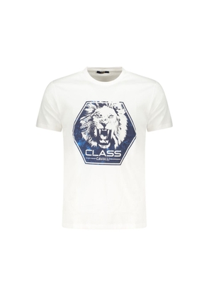 White Cotton Men T-Shirt - M