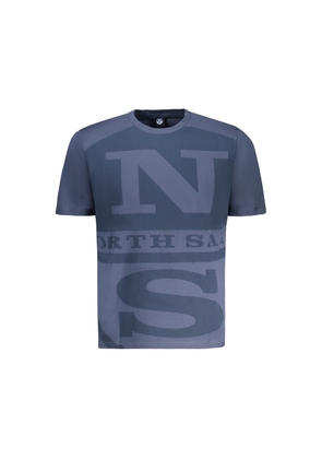 Blue Cotton Men T-Shirt - S