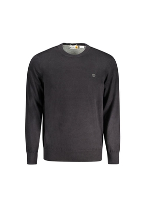 Black Cotton Men Sweater - S