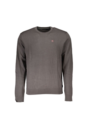 Gray Cotton Men Sweater - M