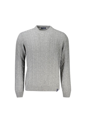 Gray Wool Men Sweater - M