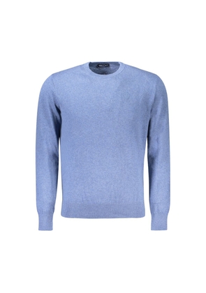 Blue Cotton Men Sweater - S