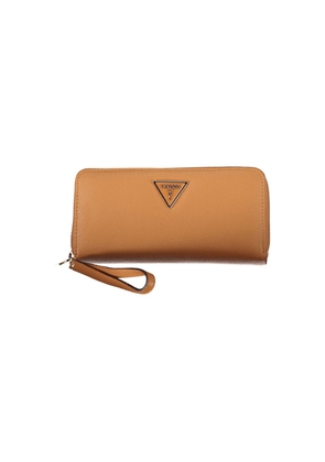 Chic Brown Polyethylene Wallet with Coin Purse