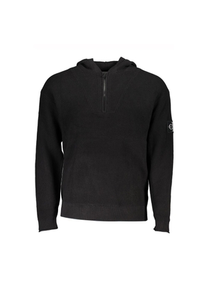 Sleek Cotton Hooded Sweater with Logo Detail - S