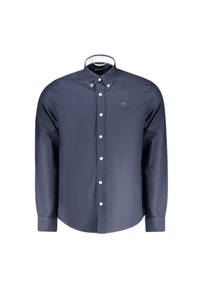 Blue Cotton Men Shirt - S