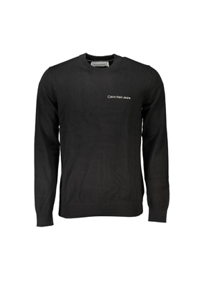 Sleek Long Sleeve Crew Neck Sweater with Logo - XL