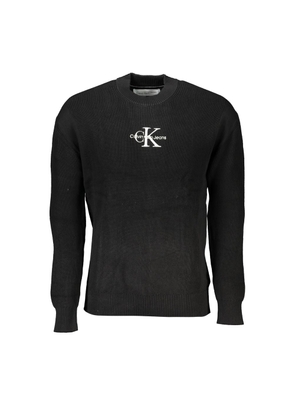 Sleek Cotton Crew Neck Sweater with Contrast Details - XL