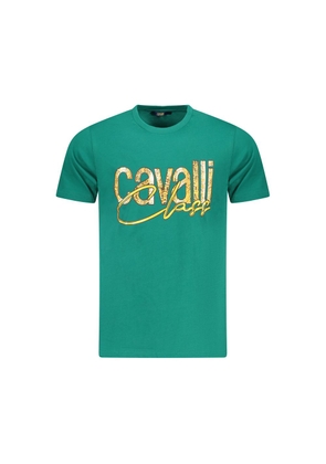Green Cotton Men T-Shirt - L