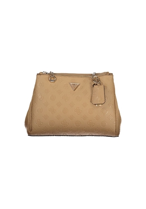 Beige Polyethylene Women Handbag