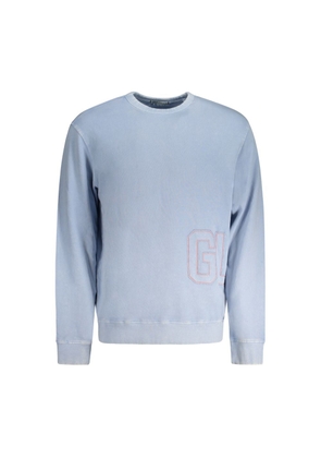 Light Blue Cotton Men Sweater - M
