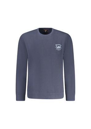 Blue Cotton Men Sweater - S