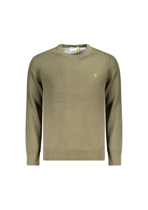 Green Cotton Men Sweater - S