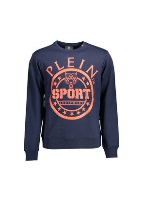 Blue Cotton Men Sweater - S
