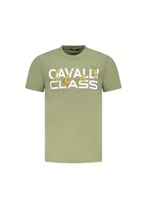 Green Cotton Men T-Shirt - M
