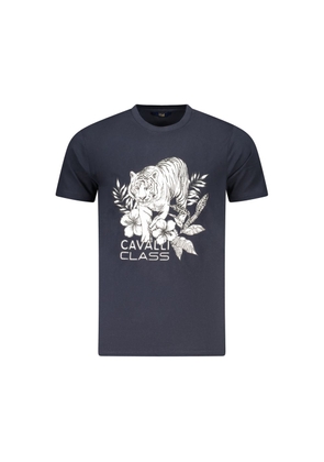 Blue Cotton Men T-Shirt - M